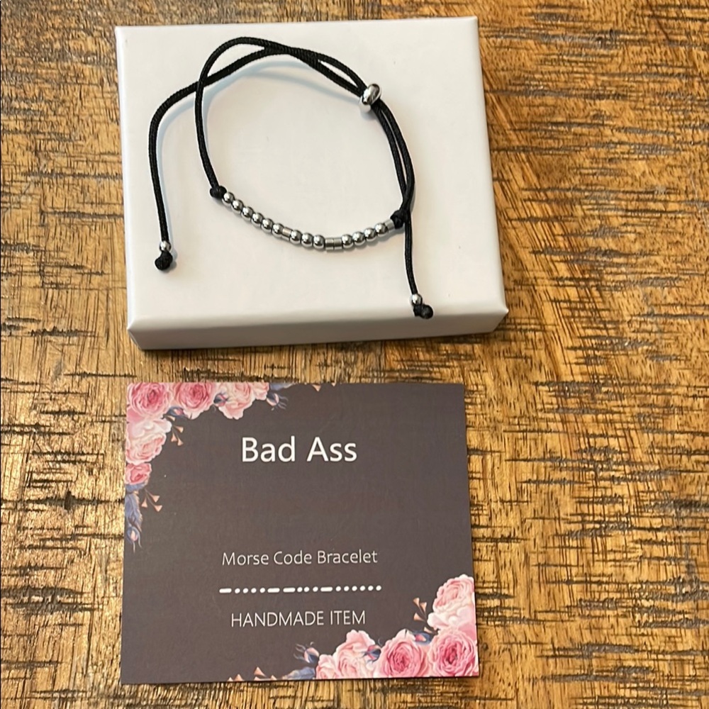 Black and Silver Morse Code Bracelet